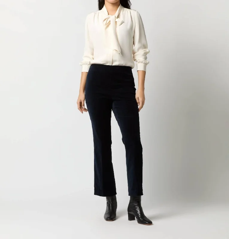 Body Design Fayette Flare Cropped Pant In Navy