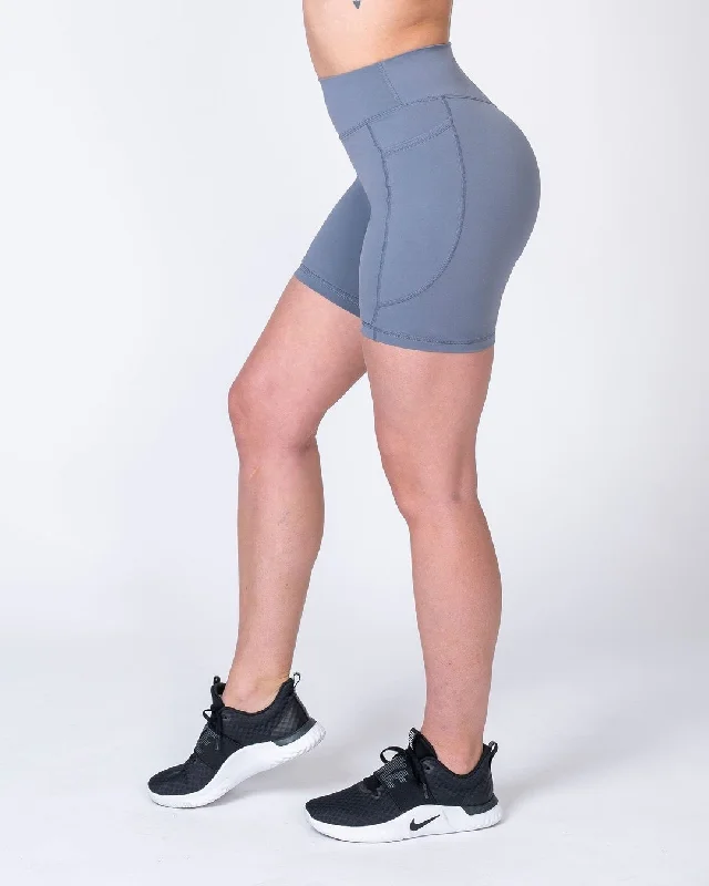 Designer Style Pocket Bike Shorts - Stone