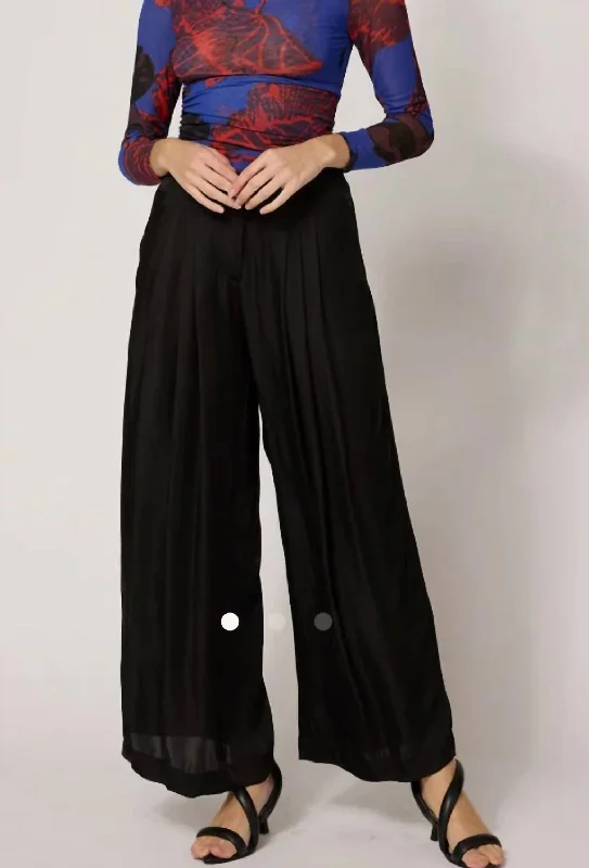 Playful Style Milo Satin Modal Trouser In Black