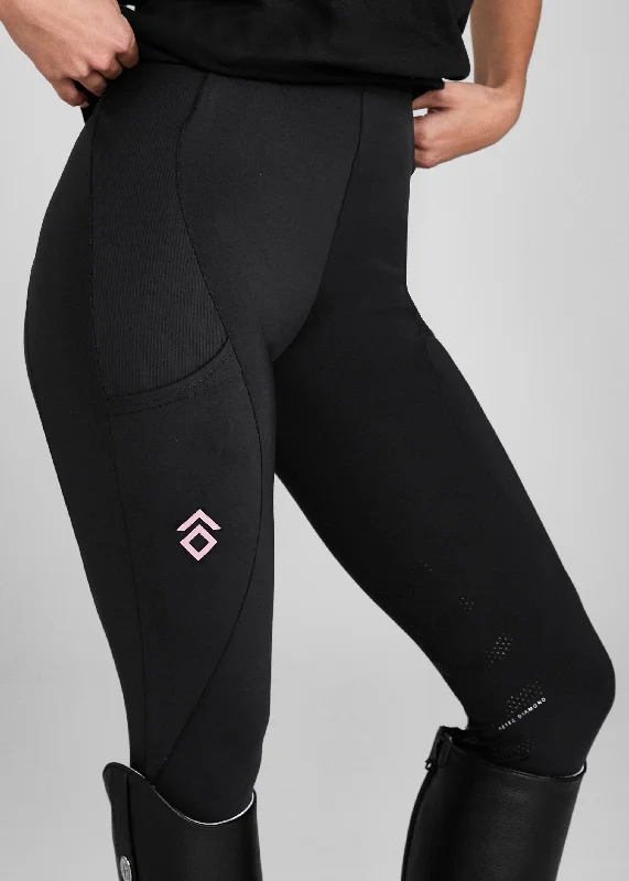 Minimal Style Black/Pink Core Leggings Knee Grip