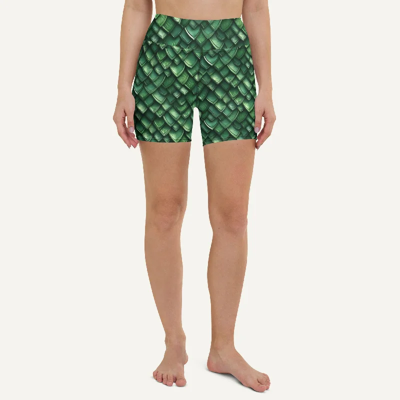 Editorial Design Jade Dragon Scales High-Waisted Shorts