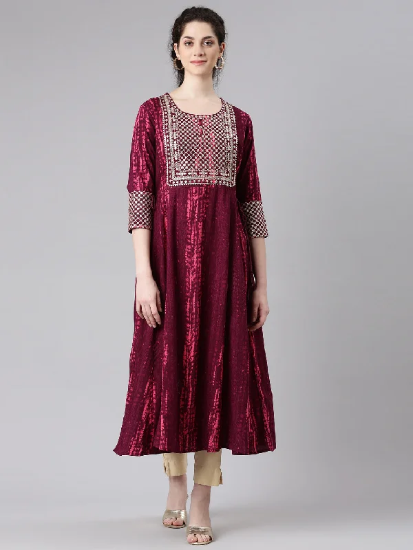 Energy Plan Neerus Purple Embellished Maxi Dresses