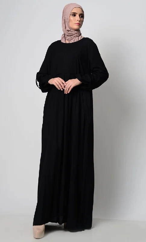Multifunctional Style Roll Up Sleeve Rayon Abaya