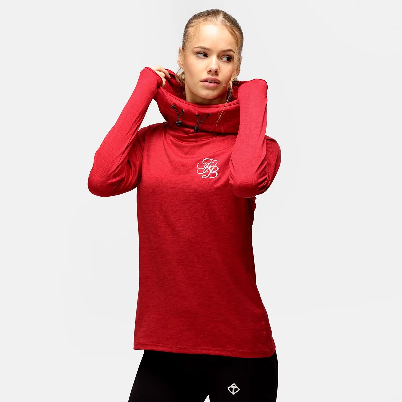 Fashionable and casual TKB Red Cowl Neck Hoodie