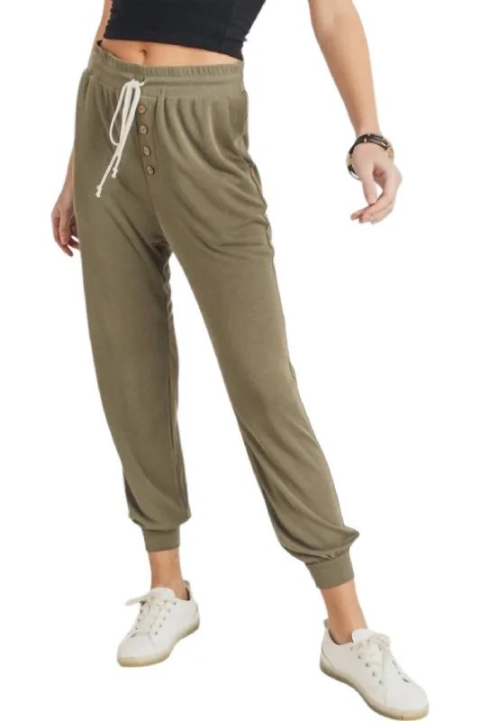 Trendy Items Come Back Home Joggers In Olive