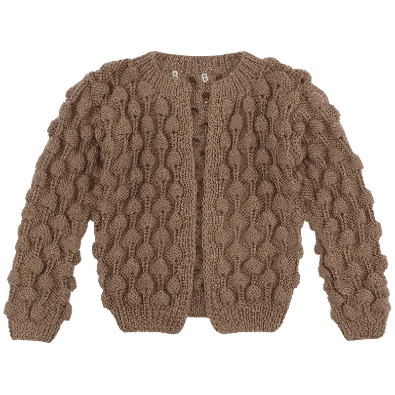 Elegant and noble Nue Knitted Cardigan in Tabacco by Bonét Et Bonét - Last Ones In Stock - 1-4 Years