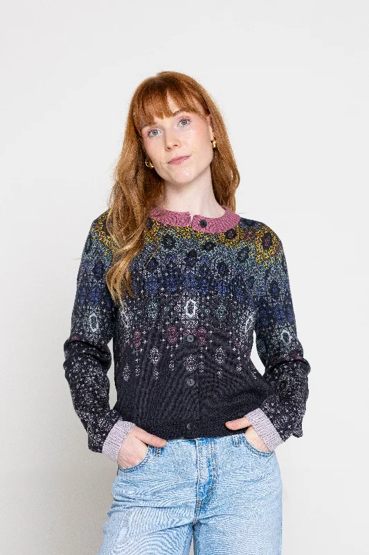 Unique Fashion Ivko - Ornament Cardigan - Anthracite