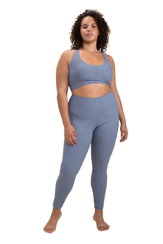Chic Comfort Mono B BRONZE - Micro Ribbed Lycra-Blend High Waist Leggings APH3091 Plus