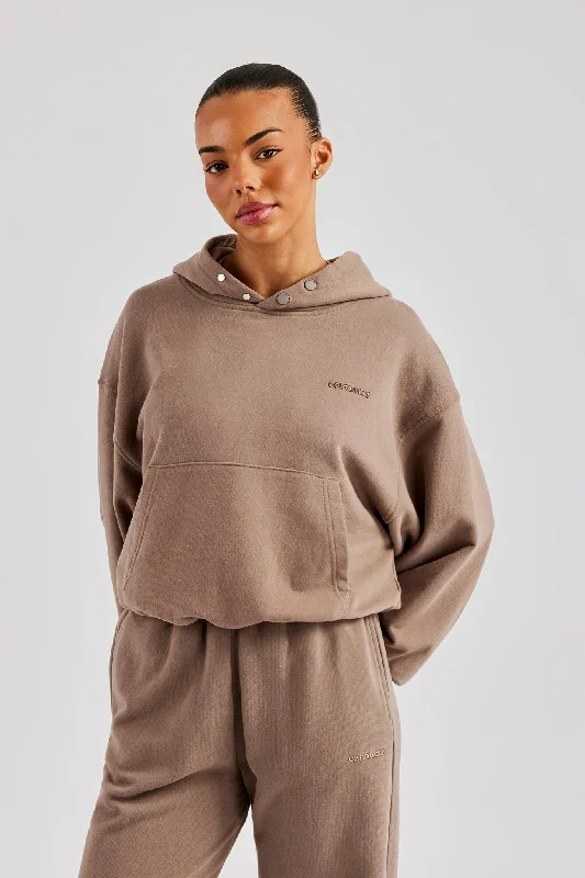 Ethnic Style Cernucci Boxy Hoodie - Taupe