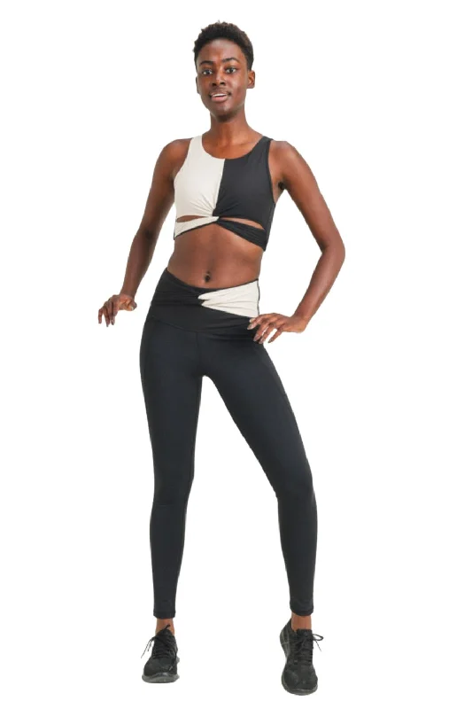 Advanced Design Mono B Split Twisted High Waist Leggings APH2969