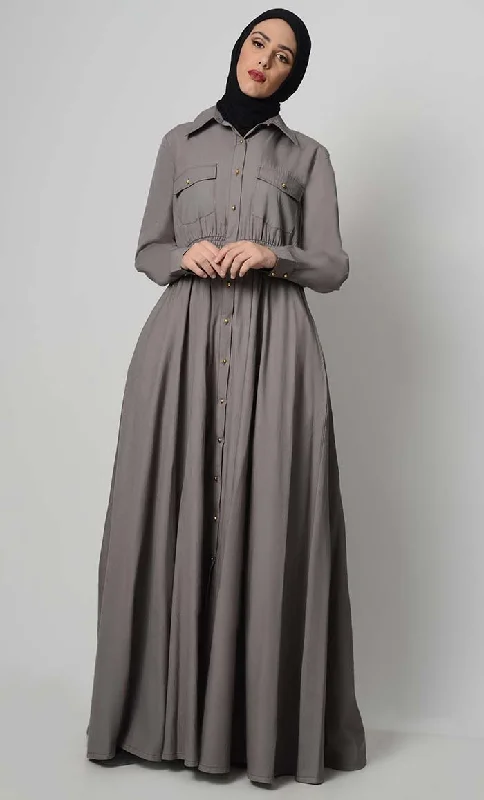 Sexy Fun Everday Button Down Cotton Abaya
