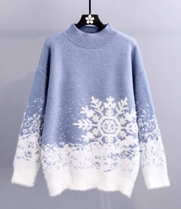 European Plan Cute snowflake long sleeve sweater  030