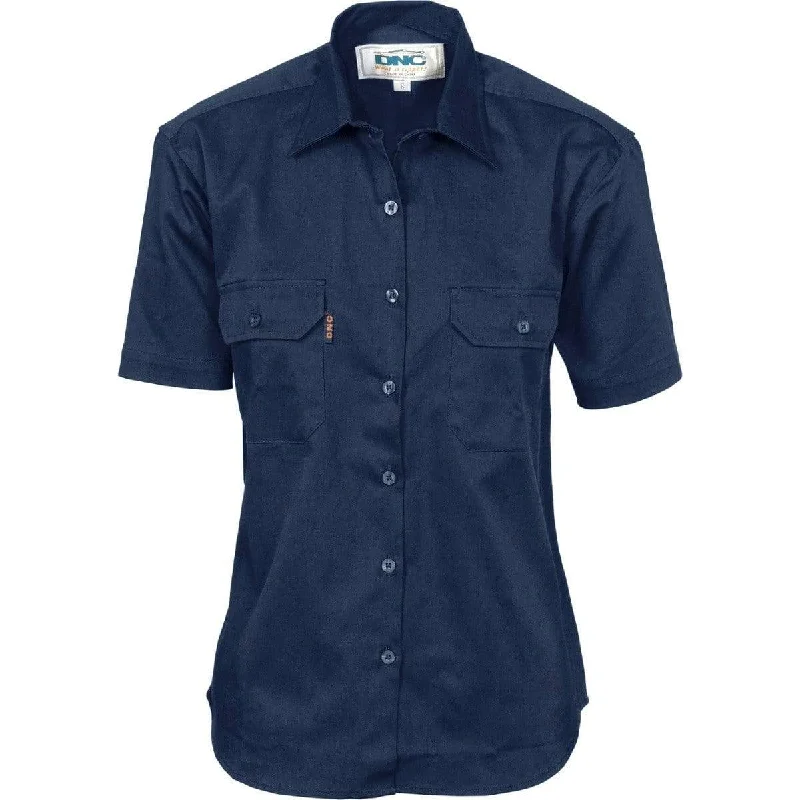 Urban Chic Dnc Workwear Women’s Cotton Drill Work Shirt - Short Sleeve - 3231