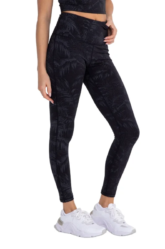 High-end Wear Mono B APH3069 Tropical  Foil Print High-Waisted Leggings