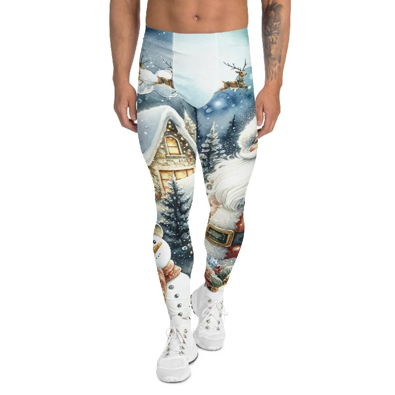 Spiritual Vitality Santa's Cozy Cottage Men's Leggings