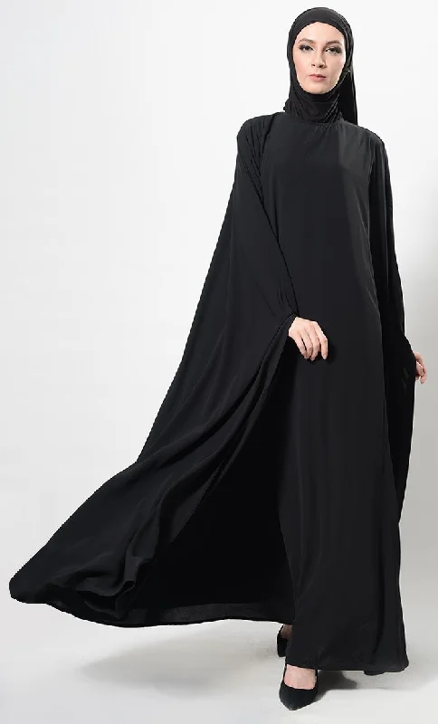 Urban Comfort Cape Style Flowy Abaya Dress And Hijab Set