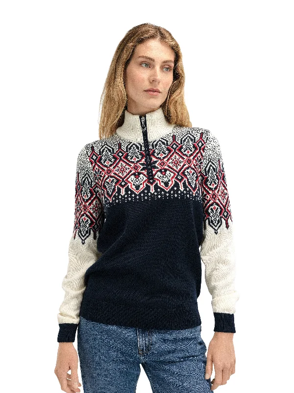 Spring Fashion Dale of Norway - Winterland Women's Sweater in Navy/Off-White/Raspberry