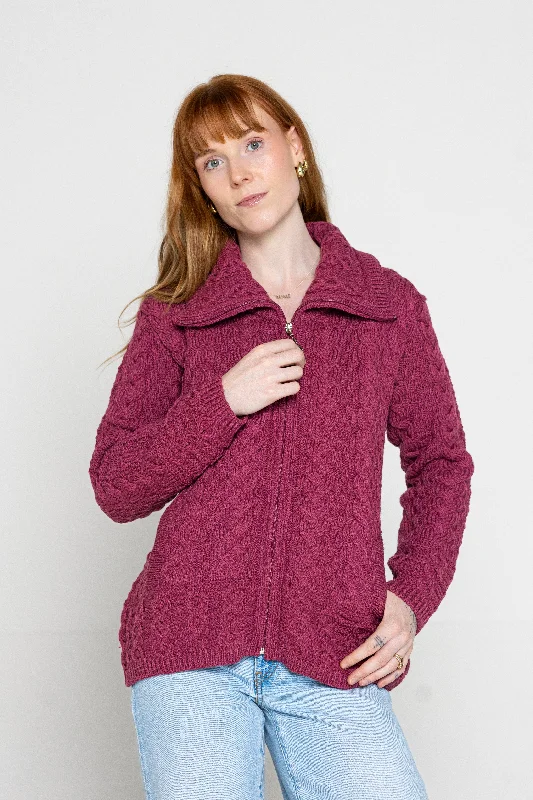 Urban Fashion Aran - Louisburgh Sweater - Berry