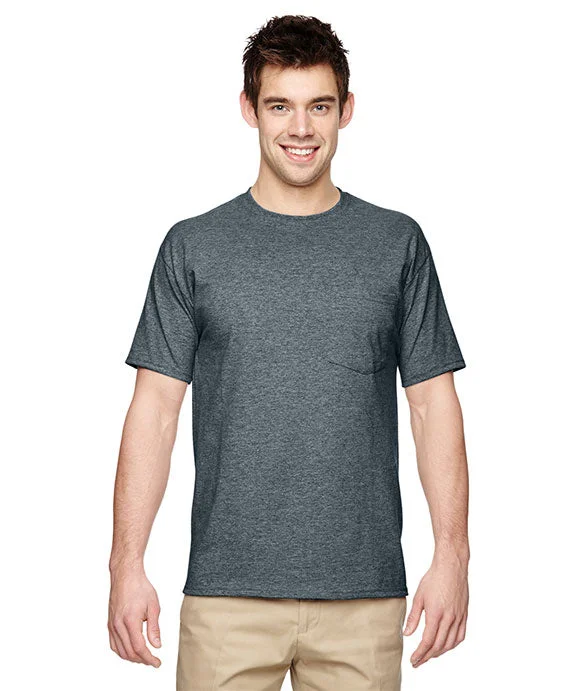 Trendy Traveler 29MP - Jerzees Adult 5.6 oz. DRI-POWER® ACTIVE Pocket T-Shirt | Black Heather