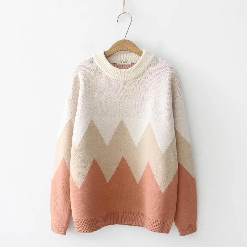 Floral Prints Cute round neck long sleeve sweater  037