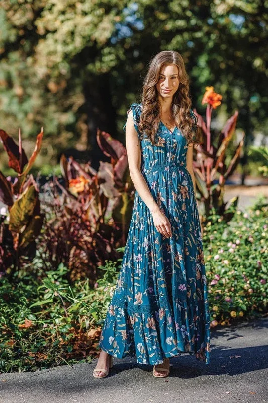 Fashion Wear Pap 14529 Floral Button Front Maxi Dress