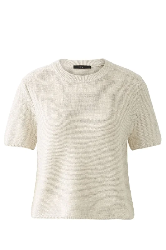 Relaxed Dresses Oui Short Sleeve Textured Knit Sweater