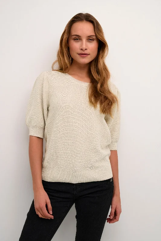 Summer Selection Cream Sillar Half Sleeve Pullover