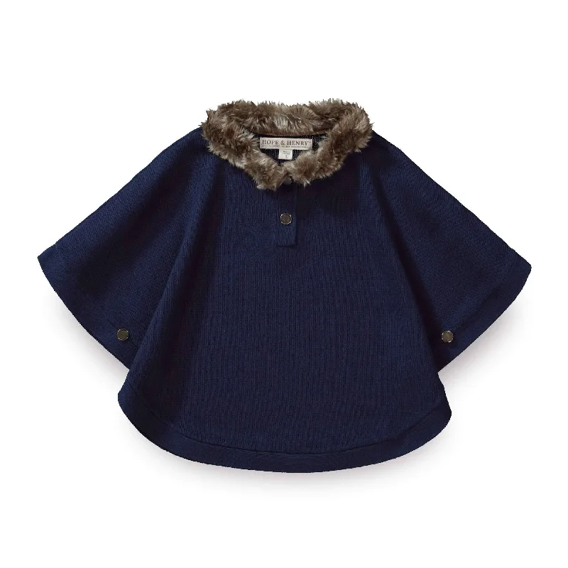 Free And Casual Sweater Cape with Faux Fur - Baby