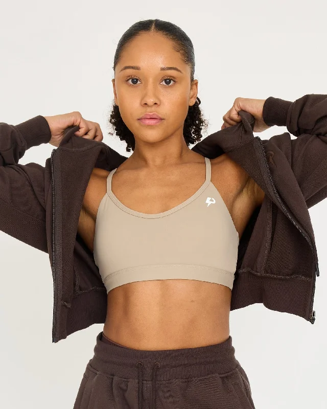 Single-shoulder Neck Design Core Classic Cropped Zip Hoodie