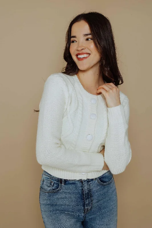 Stretch Design Janelle Cabled Cardi