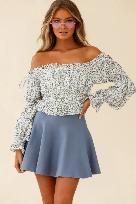 Boutique Recommendation Rowena A-Line Knit Flounce Skirt Midnight Blue