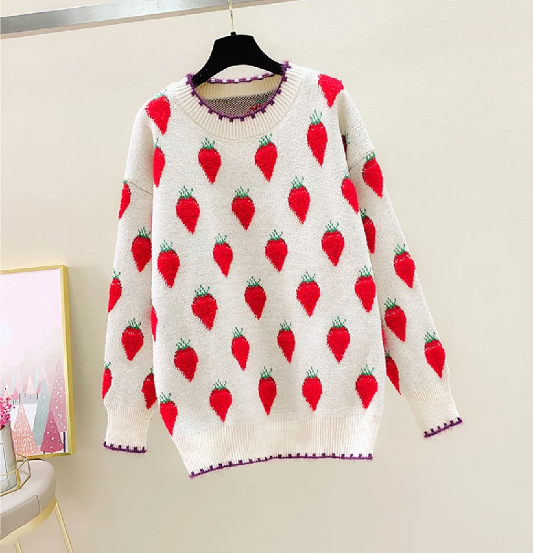 Sports Fashion Lovely loose strawberry sweater  051
