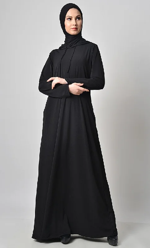 Casual And Casual Solid  Hooded Everyday Abaya