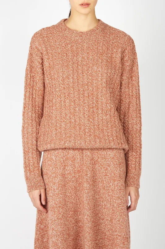 Sports Comfort Style Irish - Corbin Cable Crew Neck - Cedar Marl