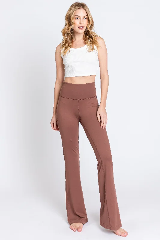 Elegant Design Rust Flared Leggings