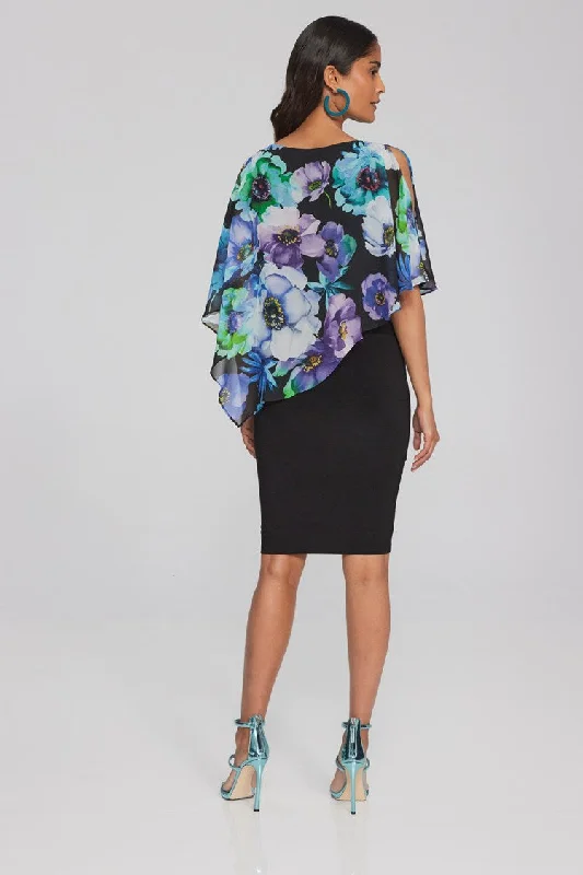 Comfortable Wear J.R 241768 Floral Print Chiffon Dress