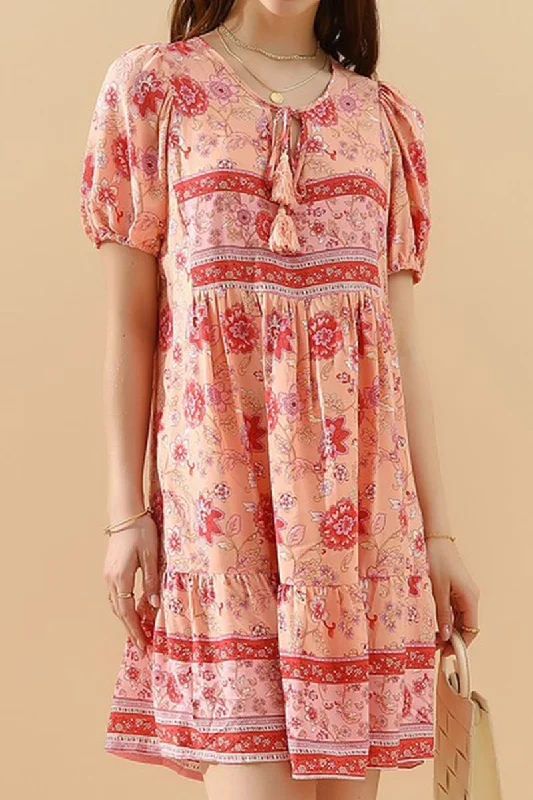 Cozy Look SUMMER PRINT SMALL FRESH HOLIDAY DRESS
