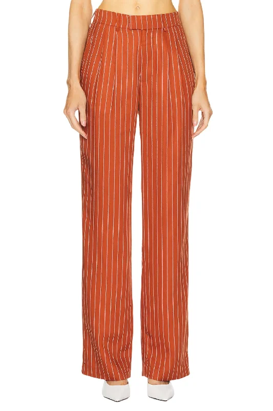 Integrated Design Harlow Pant In Rust.white Stripe