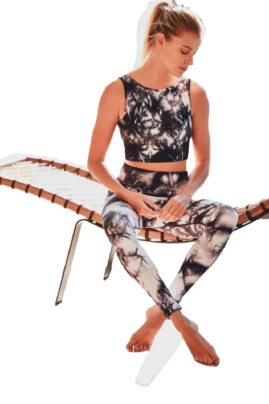 Celebrity Style Mono B Smokescreen Tie-Dye Ribbed Seamless Highwaist Leggings APH3049