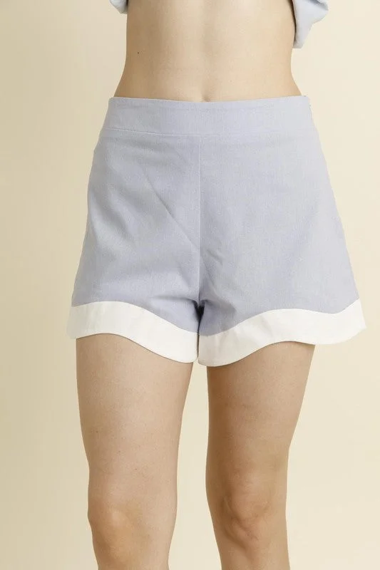 New Products Linen Wave Hem Shorts