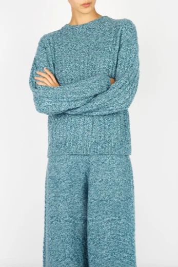 Leisure Travel Irish - Corbin Cable Crew Neck - Larimar