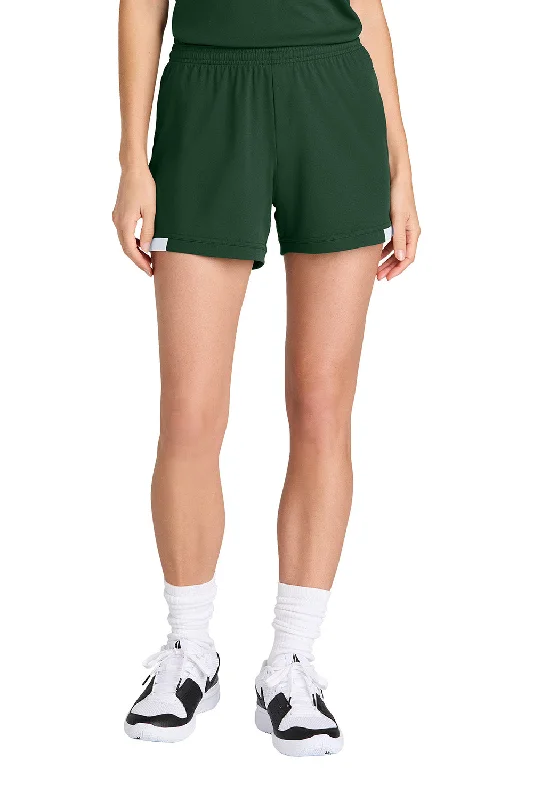 Casual Chic Wear Sport-Tek Womens Club Moisture Wicking Shorts - Forest Green/White - NEW