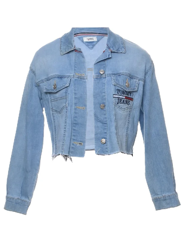 Sports Series Cropped Denim Jacket - M