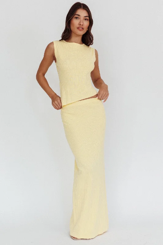 Free Design Rossana Ribbed Maxi Skirt Butter