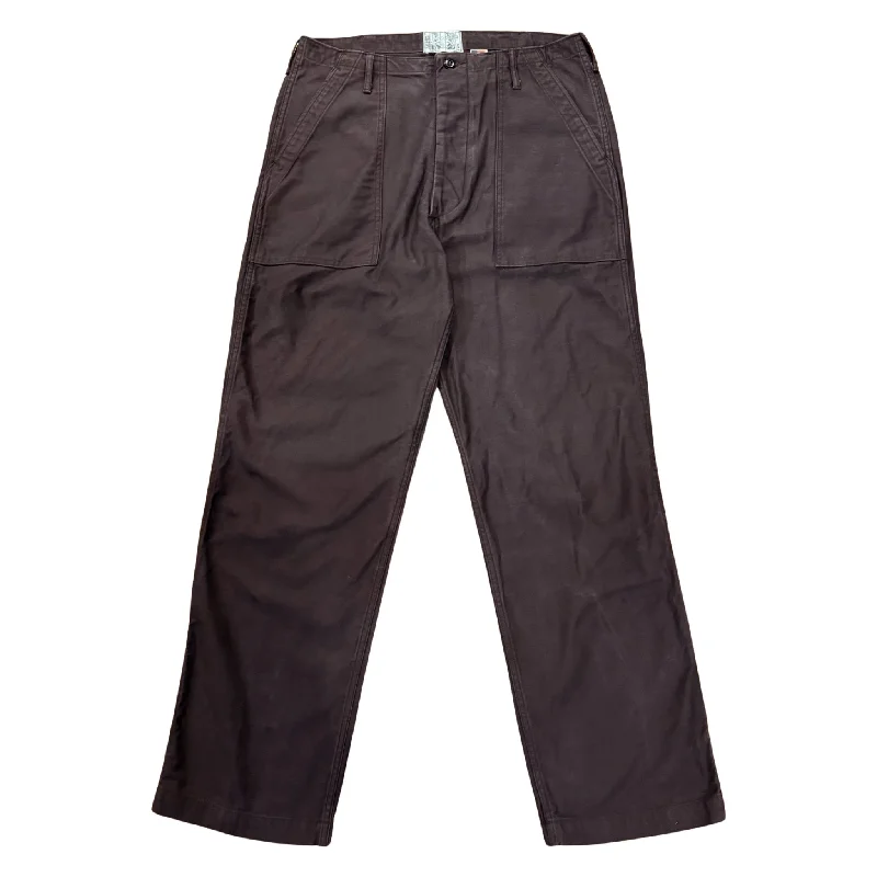 Exquisite Tailoring 107 60's era GI chinos in 12 oz faded slate Baker Back Cotton Satin.