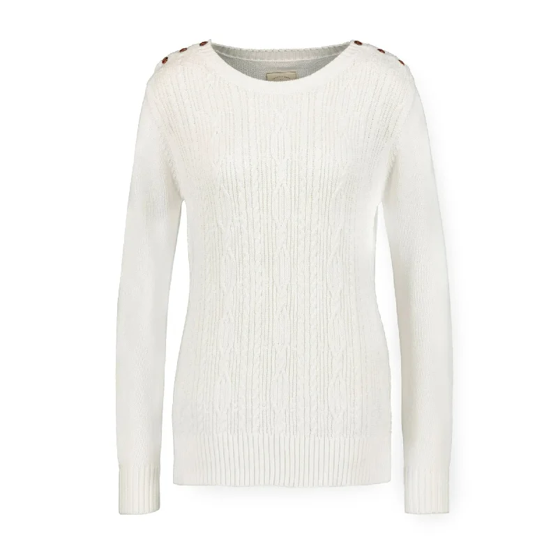 Casual And Casual Cable Sweater with Button Detail