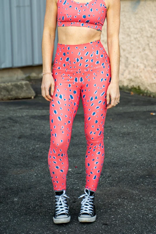 Sweet Girl Coral Jaguar ABL Ultra High Rise Leggings - FINAL SALE
