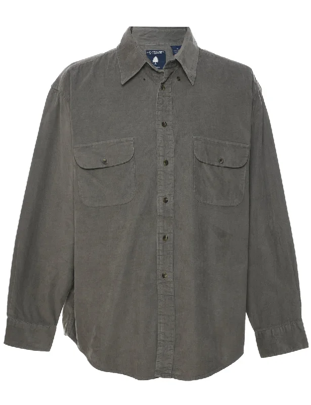 Cute Design Corduroy Grey Shirt - XL