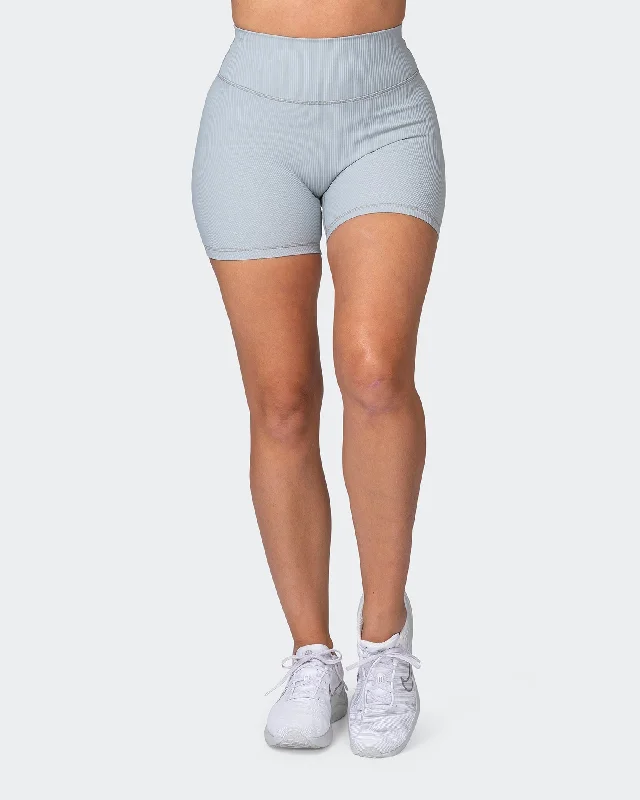 Urban Style Zero Rise Rib Midway Shorts - Oyster