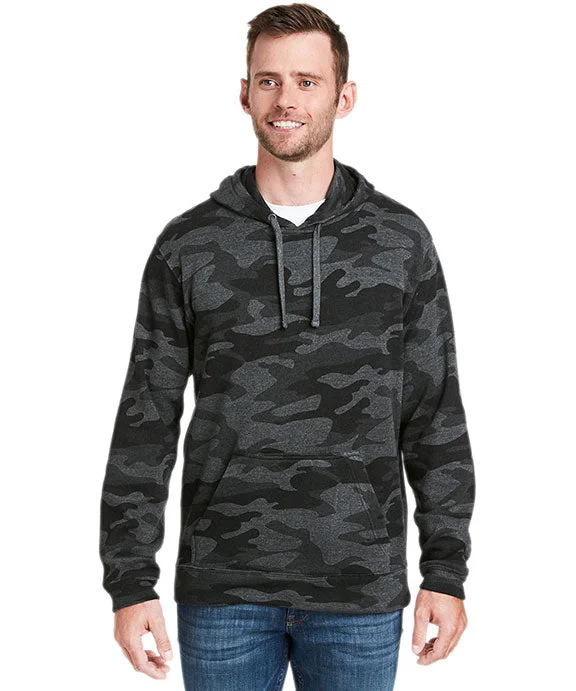 Sporty Elegance JA8815 - J America Adult Tailgate Fleece Pullover Hooded Sweatshirt | Black Camo Heather
